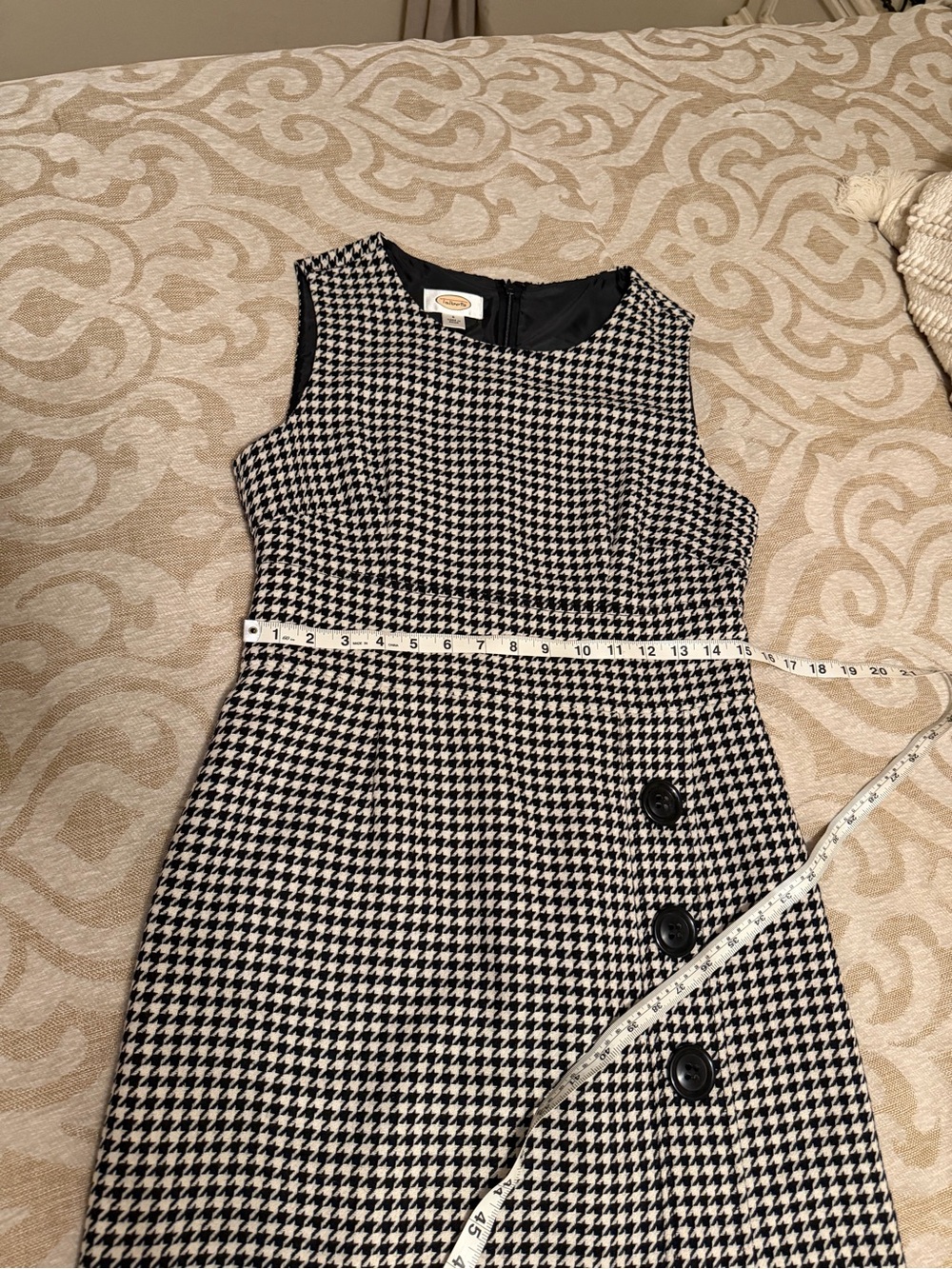 Talbots Black and White Houndstooth Midi Sheath Dress - Picture 12 of 15